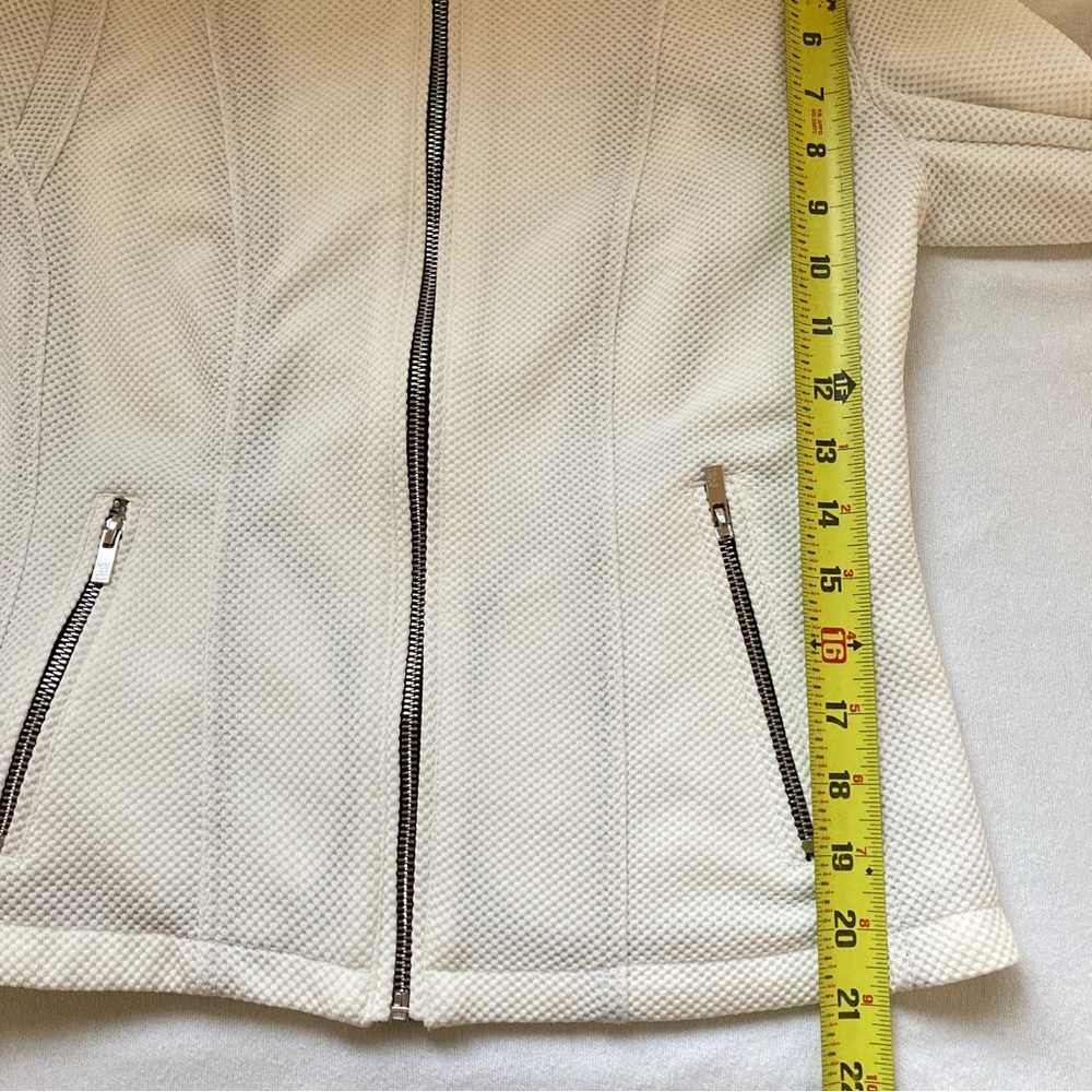 Black Rivet White Jacket Textured Women's Size M zipper sleeve - Picture 13 of 16